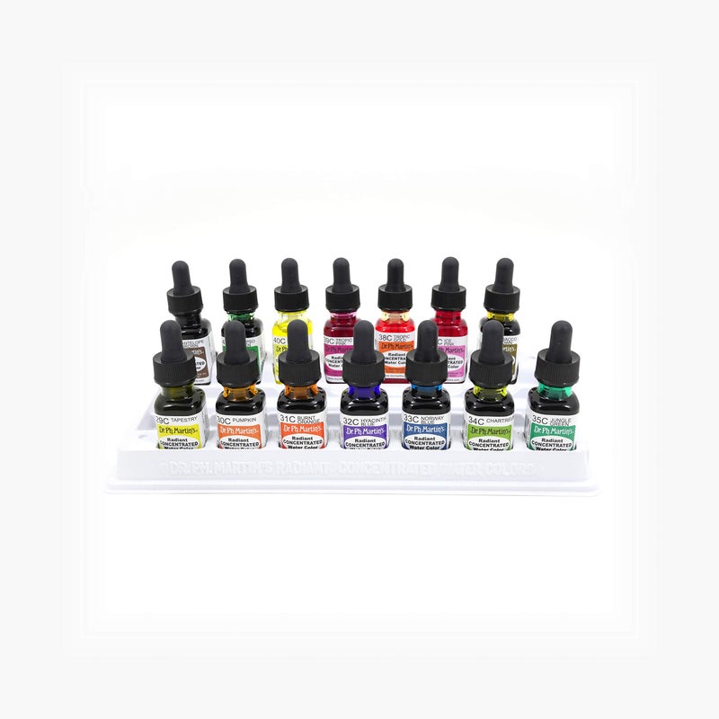 Dr. Ph. Martin's RADI05OZSETC Radiant Concentrated Water Color (Set C) Watercolor Set, 0.5 oz, Set C Colors, 1 Set of 12 Bottles - Image 3